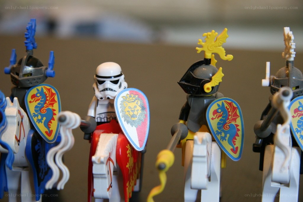 Lego figures in battle formation