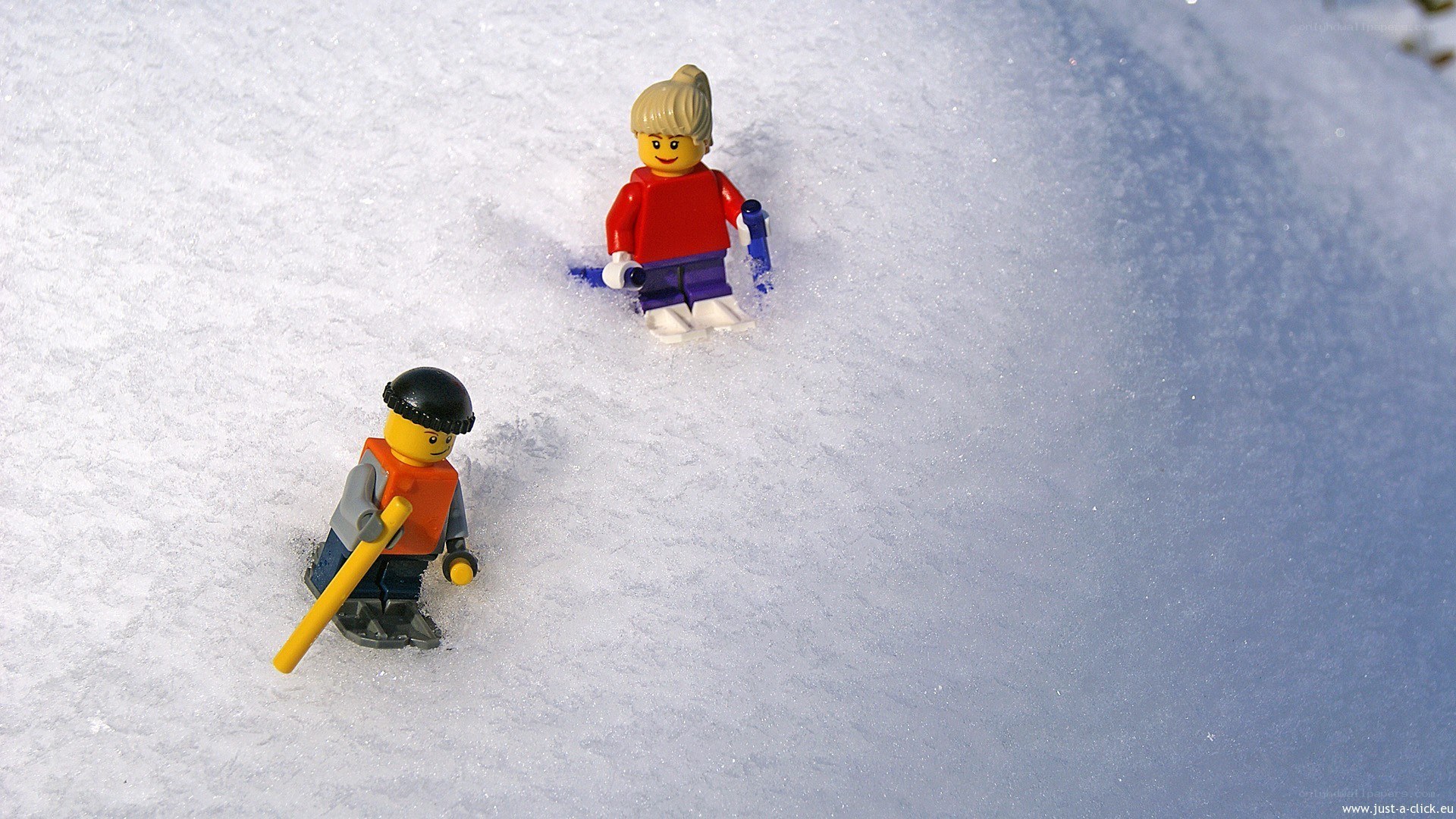 Lego figures in the snow