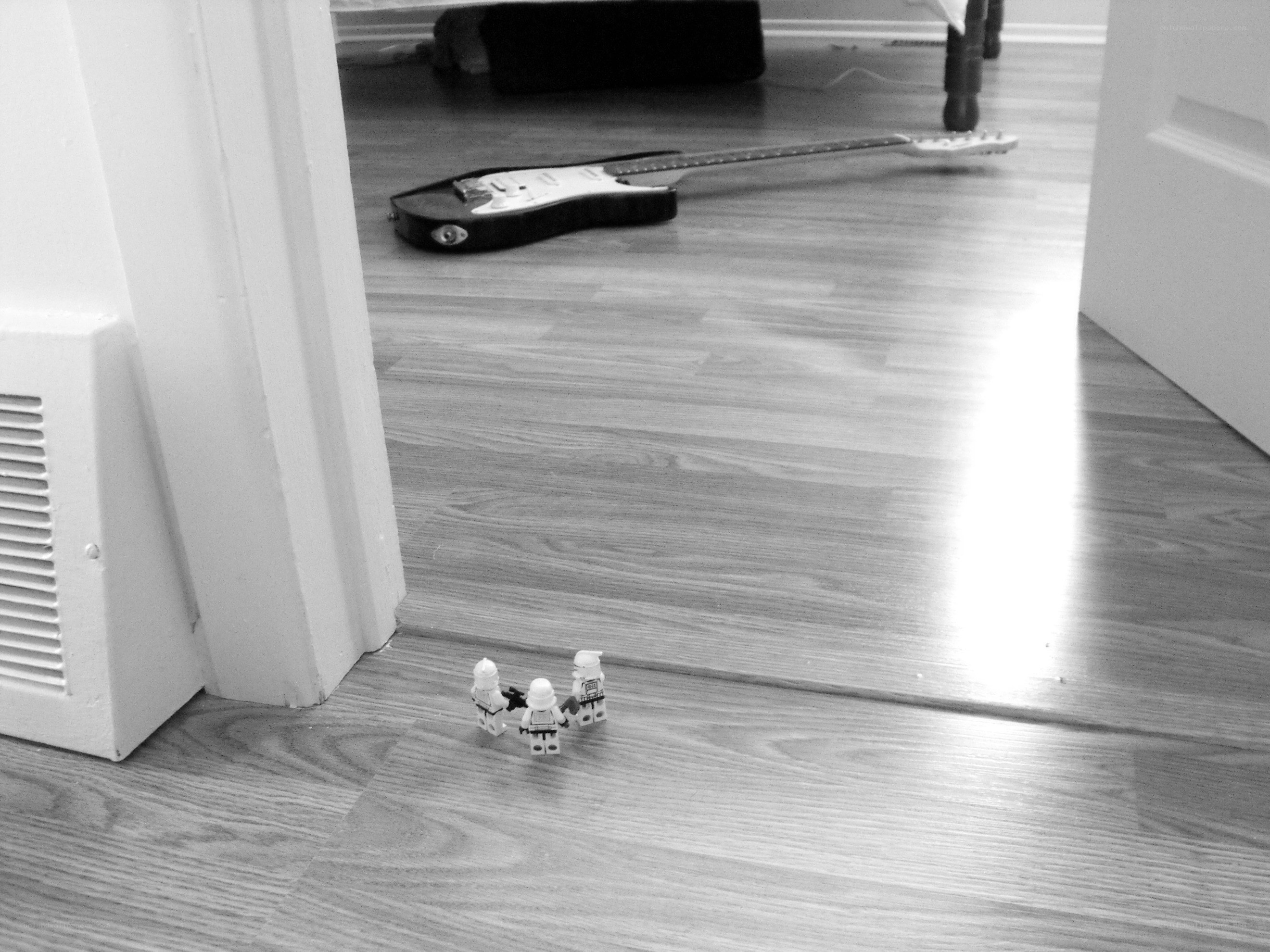 Lego figures on a floor