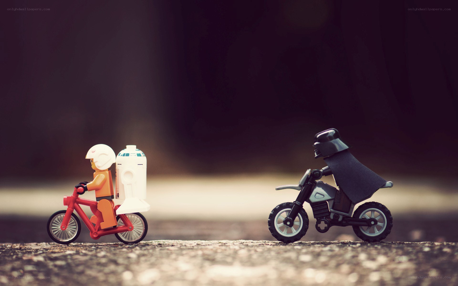 Lego figures on bikes