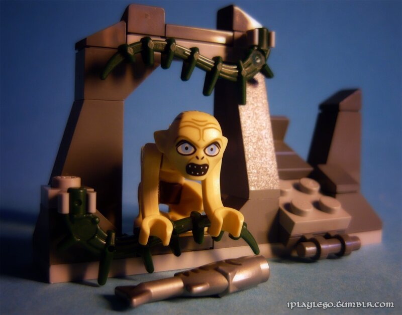 Lego Gollum minifigure scene