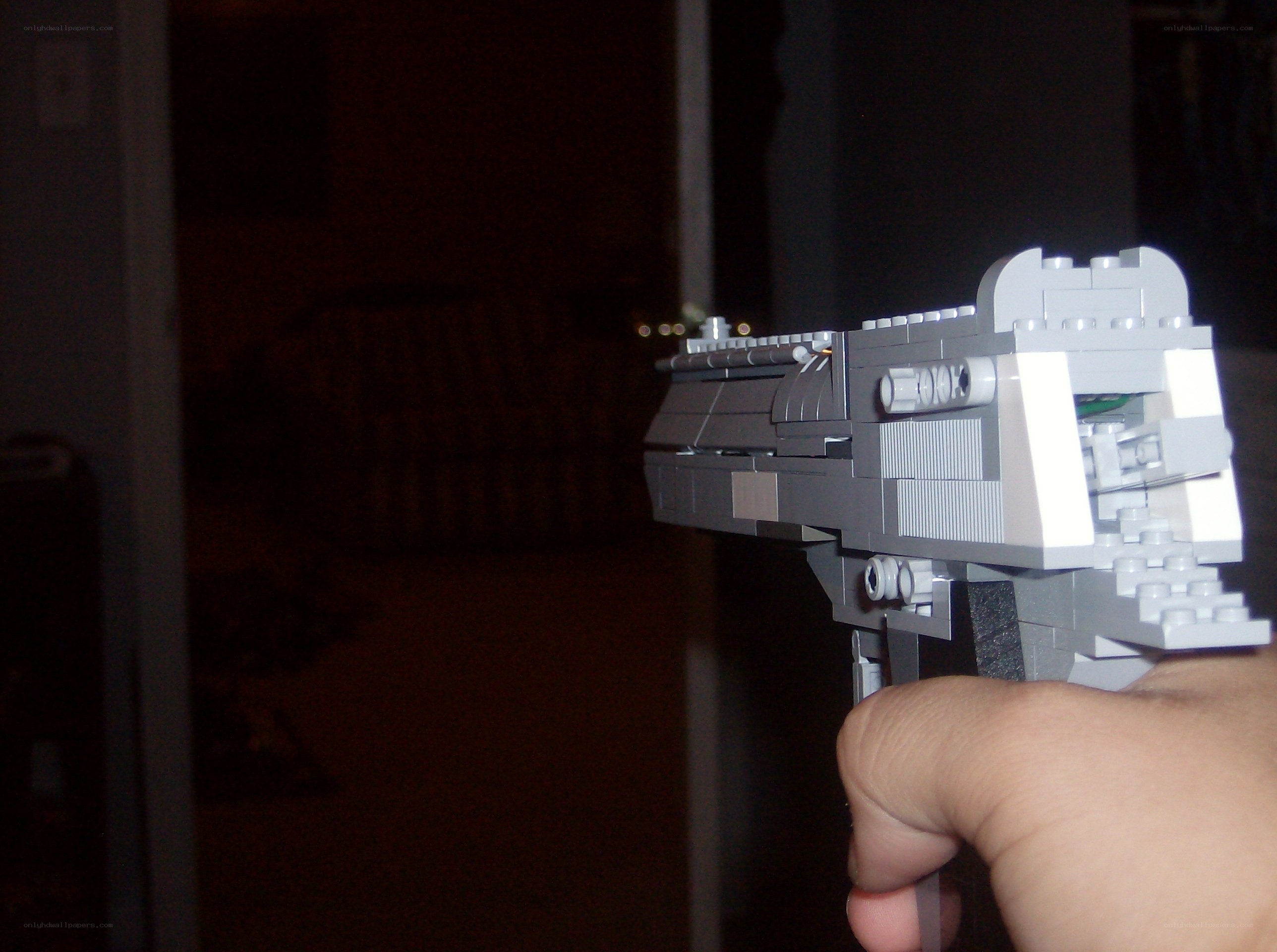 Lego gun model in hand