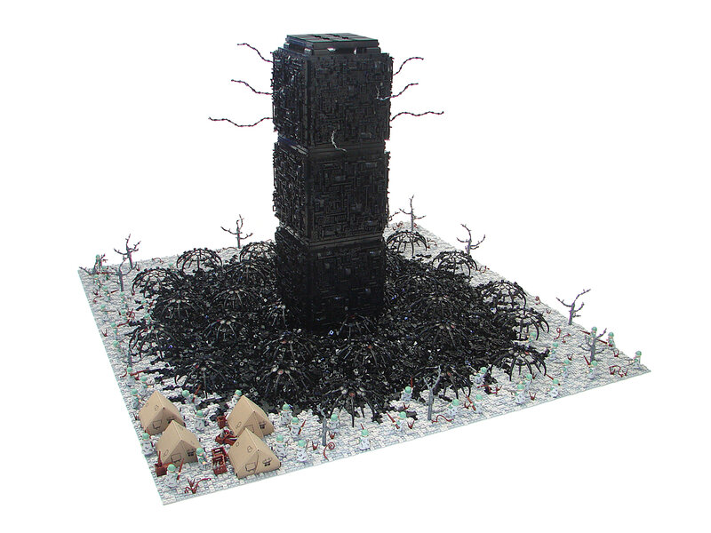 Lego horror tower scene