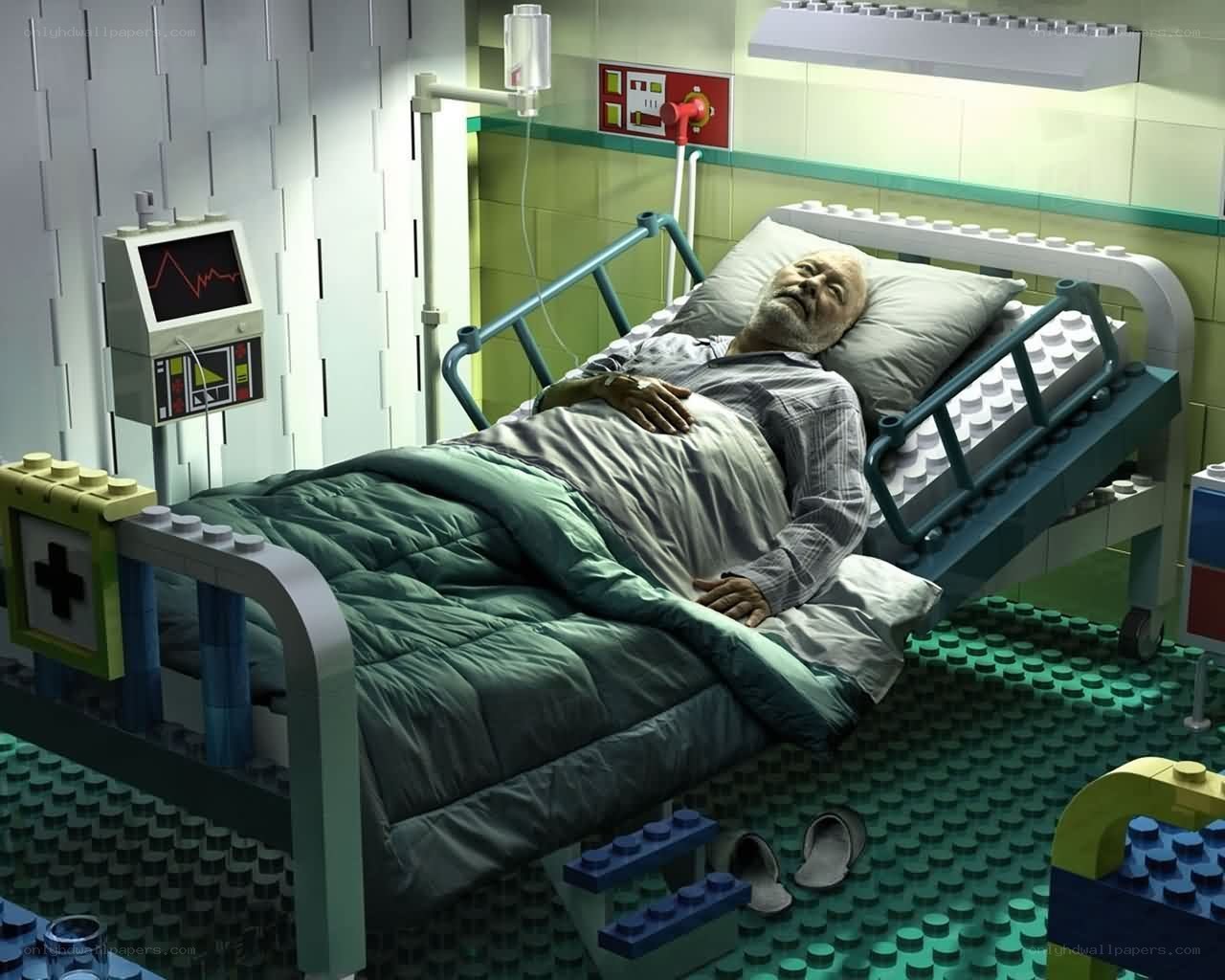 Lego hospital bed scene
