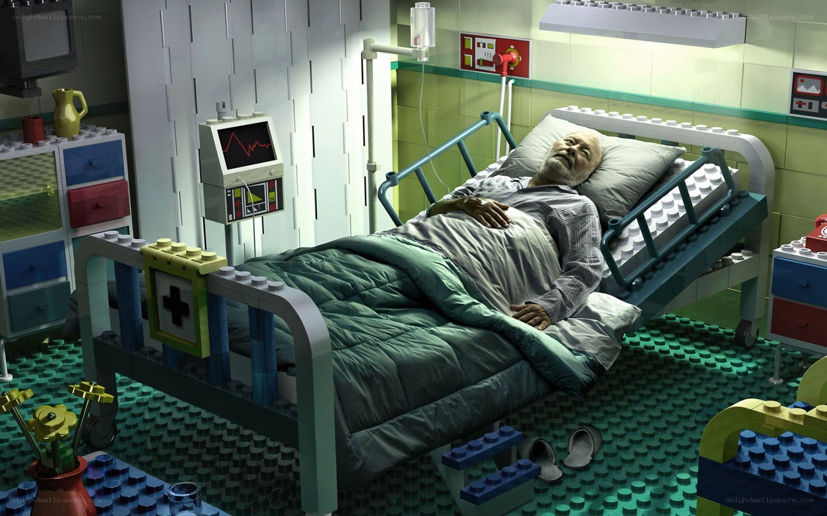 Lego hospital scene