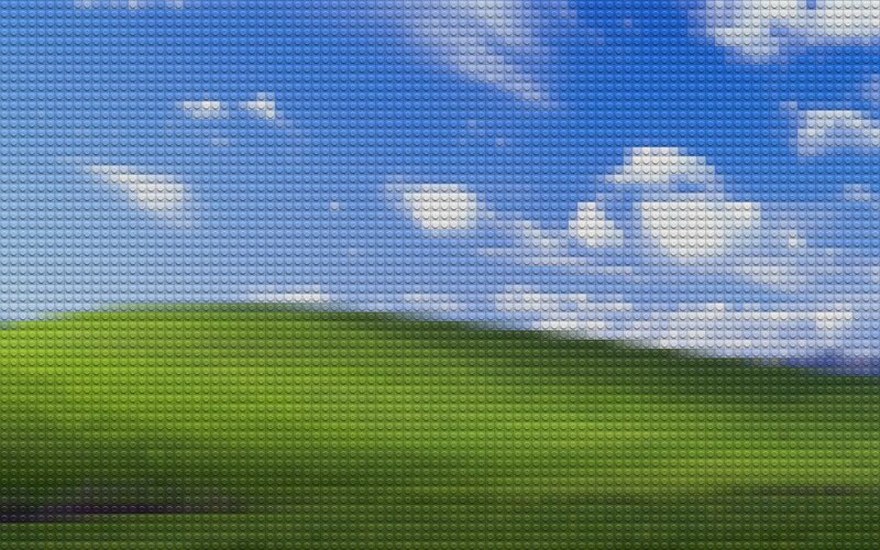 Lego landscape of green hills