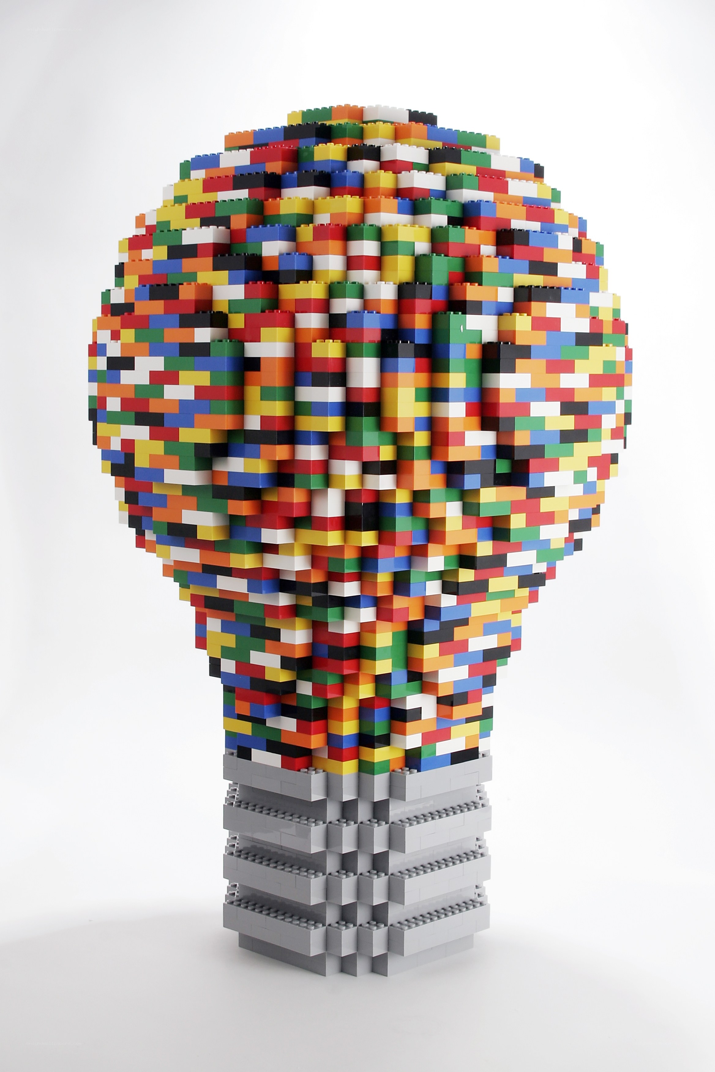 Lego light bulb sculpture