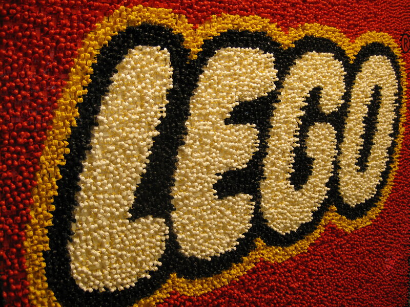 Lego logo made of bricks