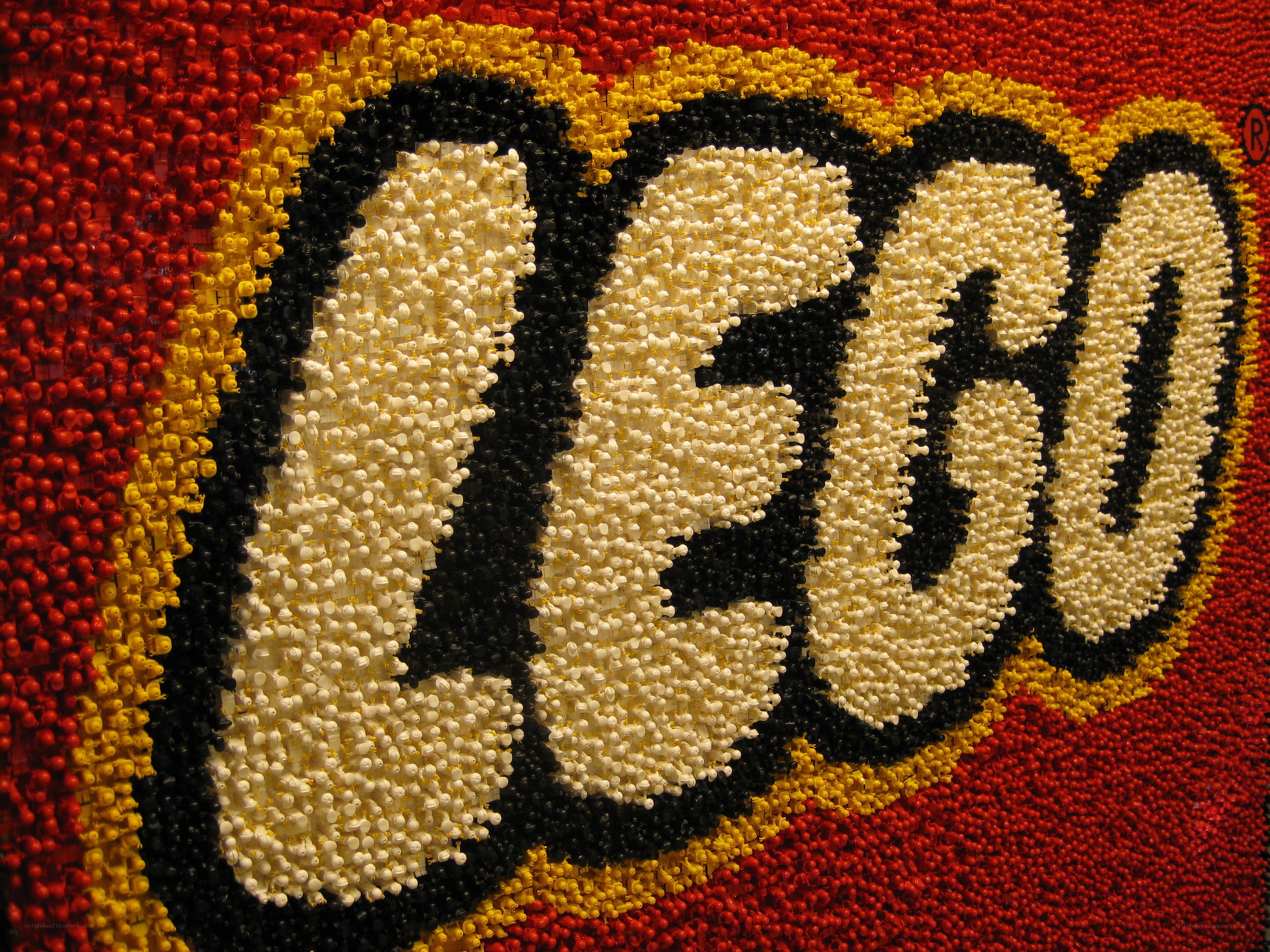 Lego logo made of bricks