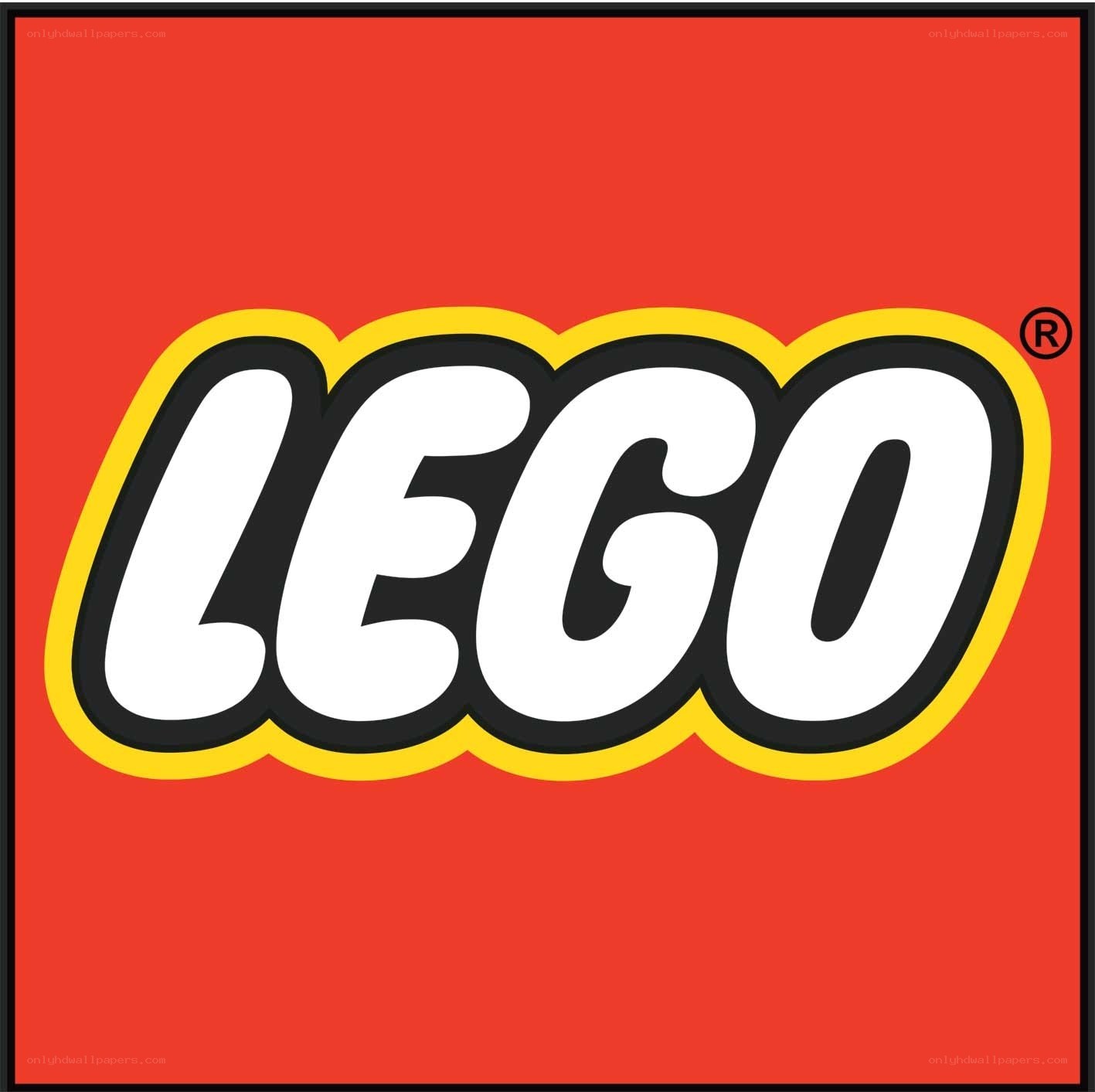LEGO logo on red background