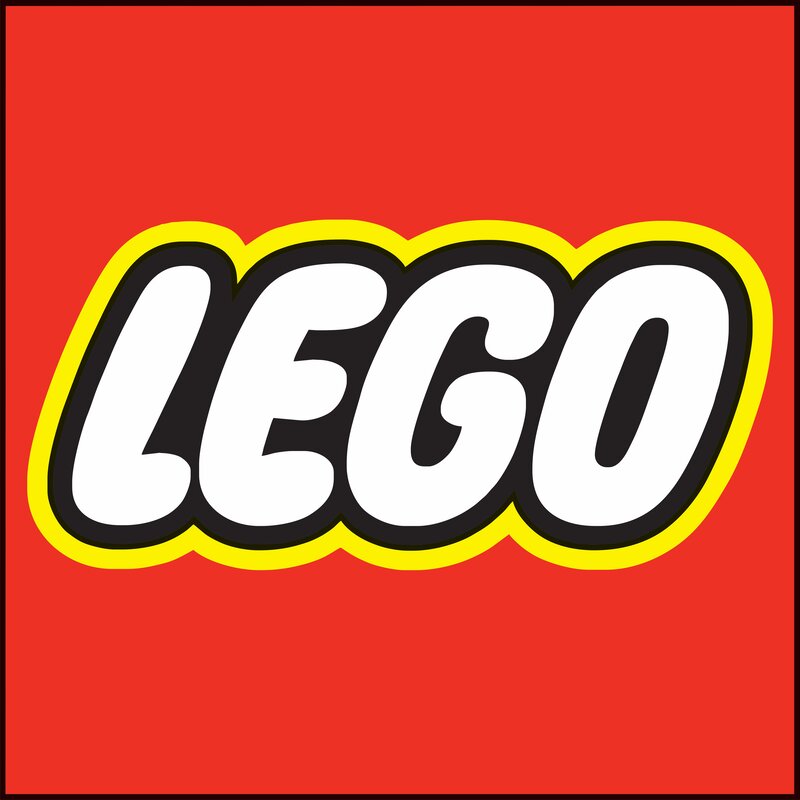 LEGO logo on red background