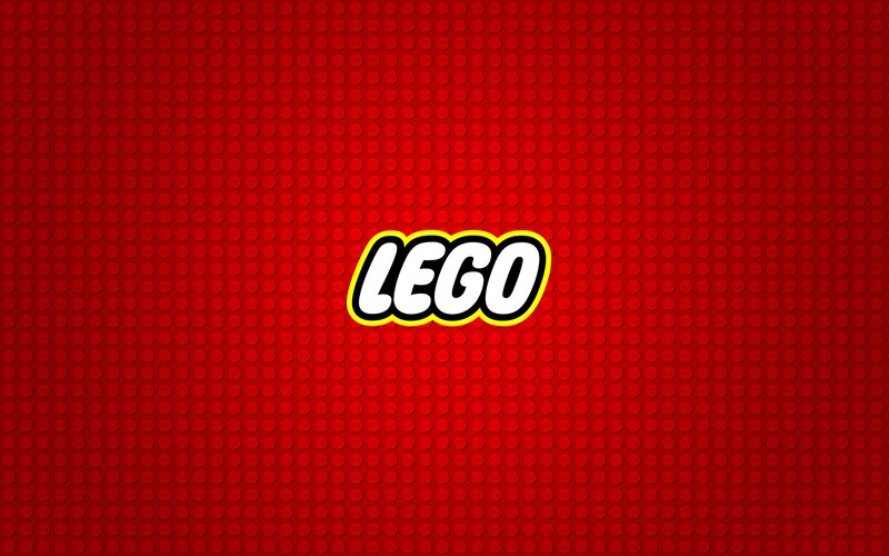 Lego logo on red background