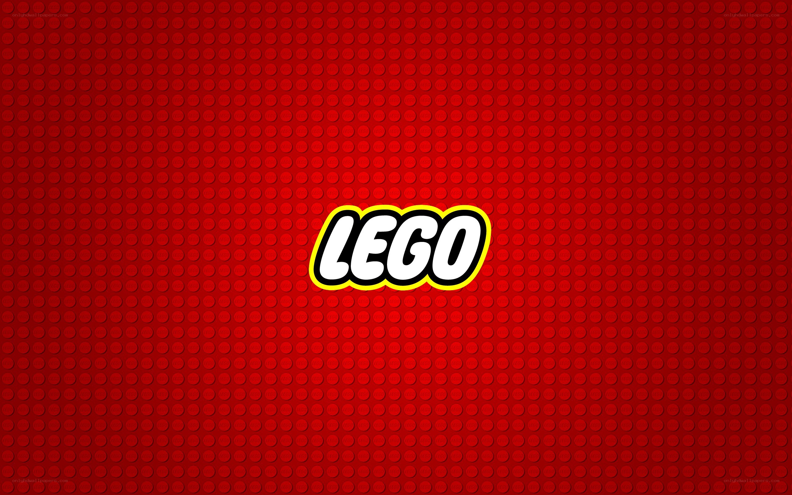 Lego logo on red background