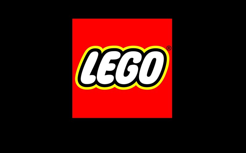 Lego logo on red background