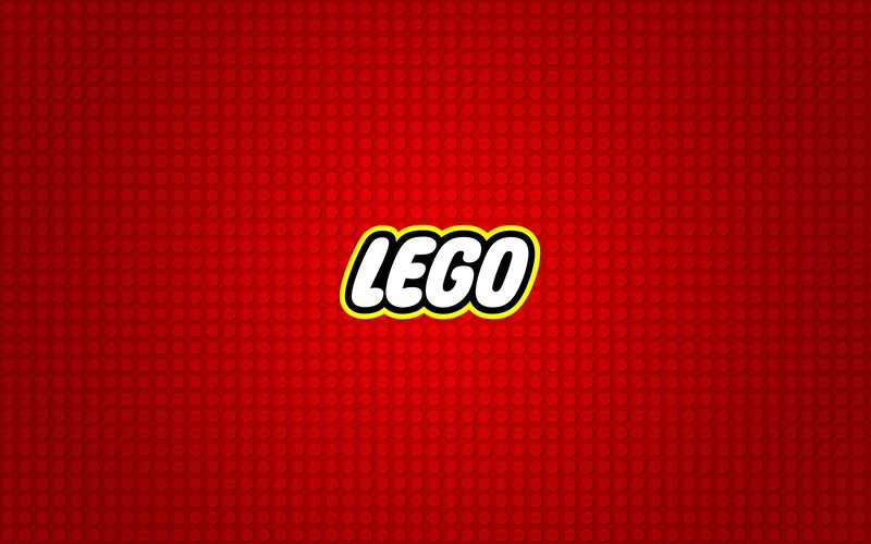 LEGO Logo on Red Background — Bold