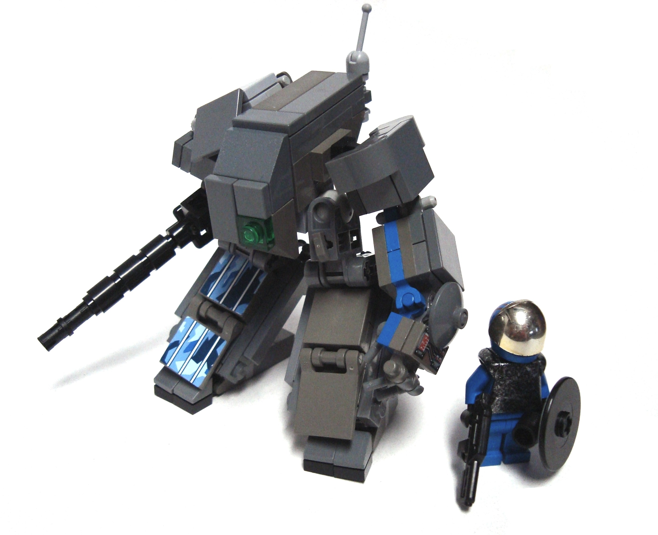 Lego mech and minifigure