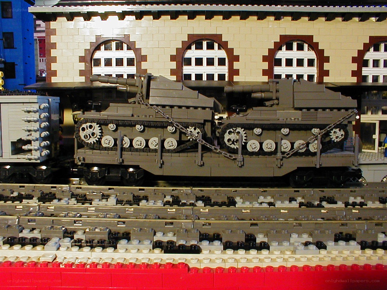 Lego military train display