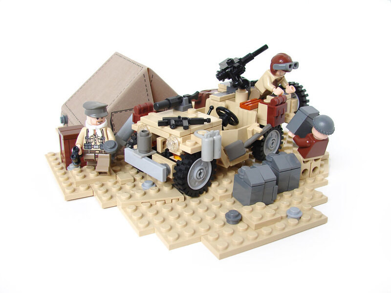Lego military vehicle scene