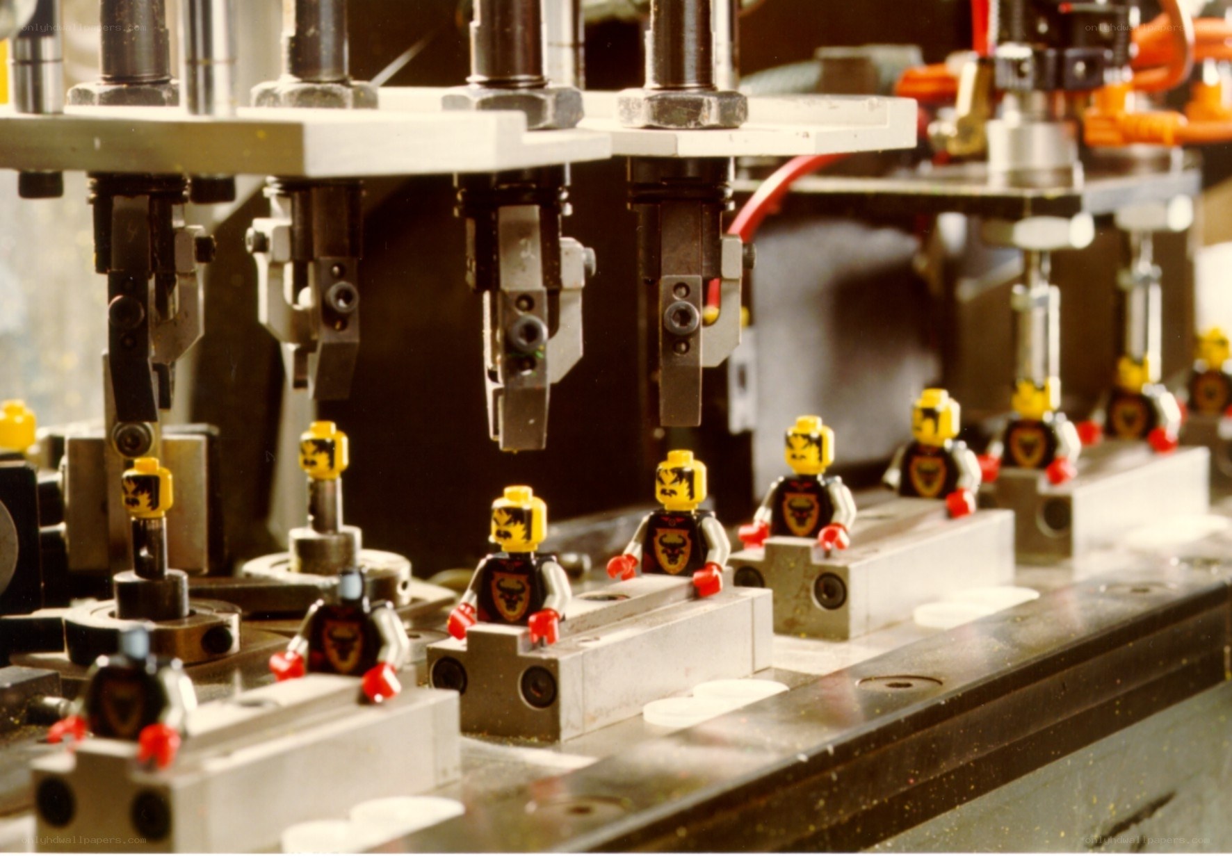 Lego minifigure assembly line