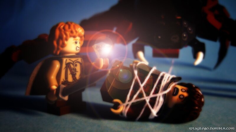 Lego minifigure battle scene
