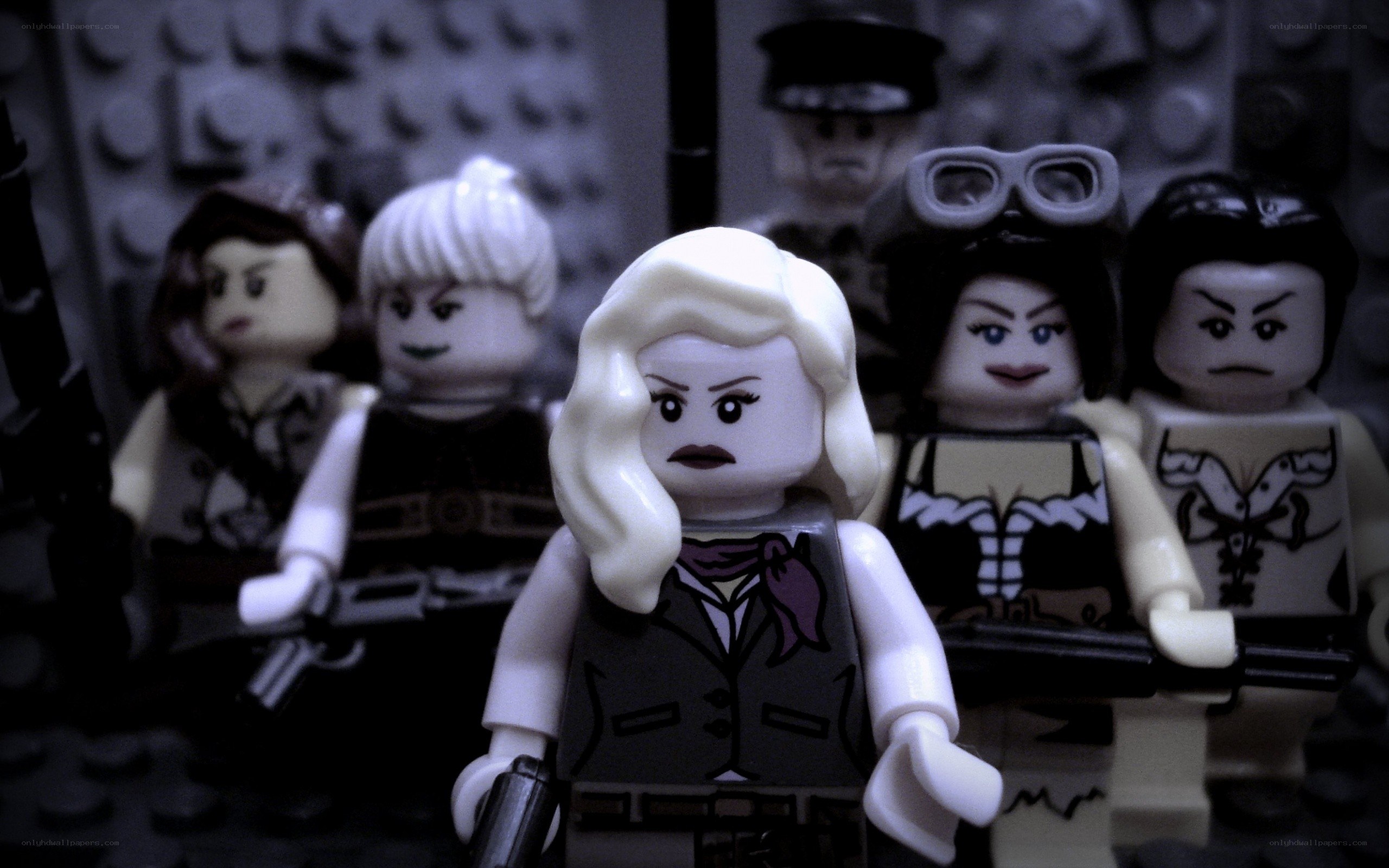 Lego minifigure group scene
