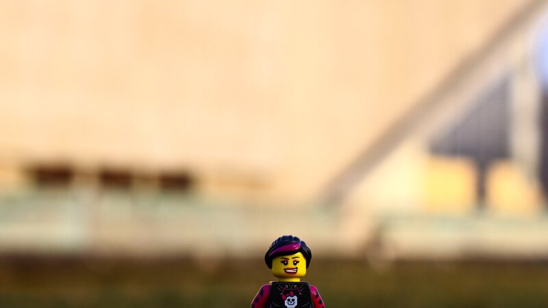 Lego minifigure in a scenic view