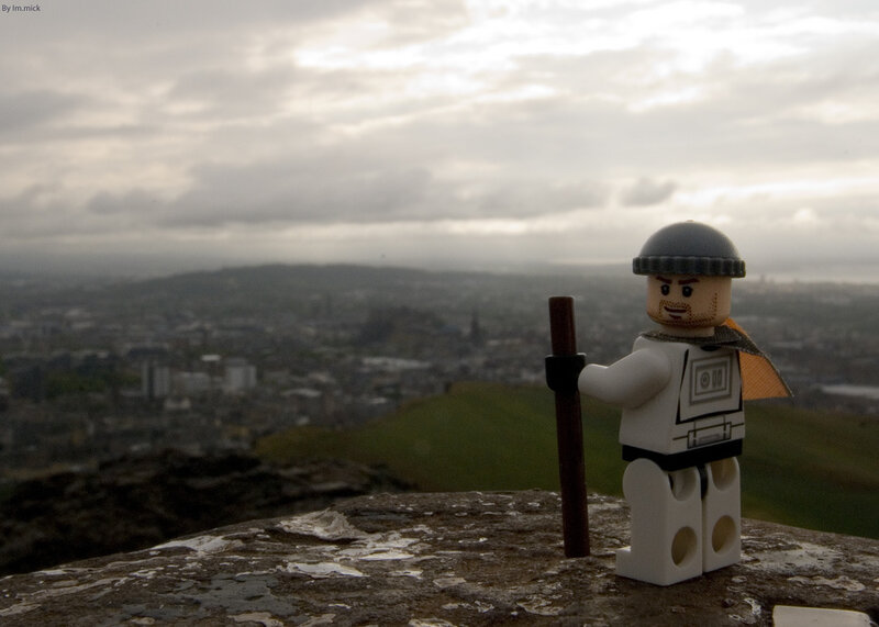 Lego minifigure on a hill