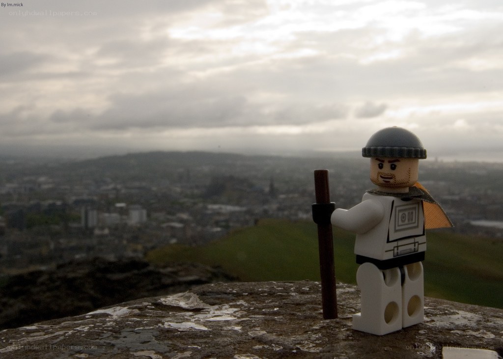 Lego minifigure on a hill