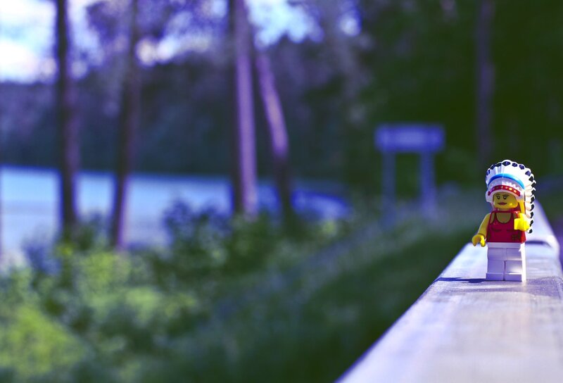 Lego Minifigure on Railing