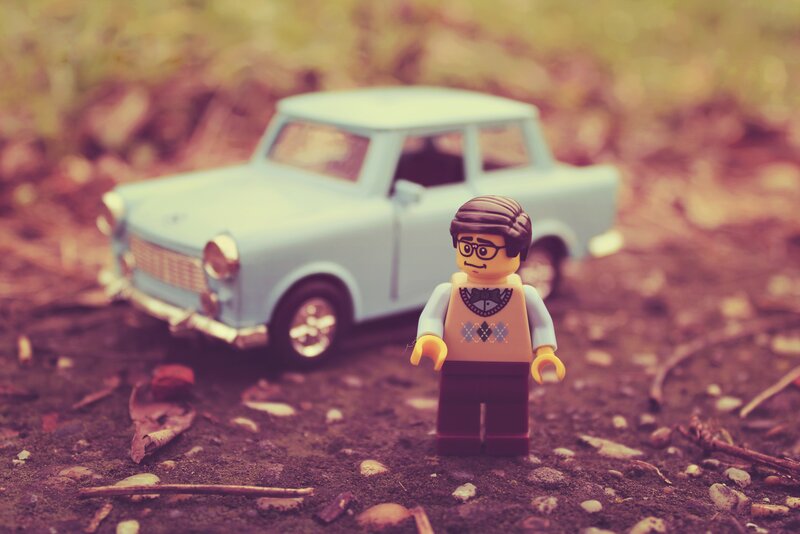 Lego Minifigure with Car