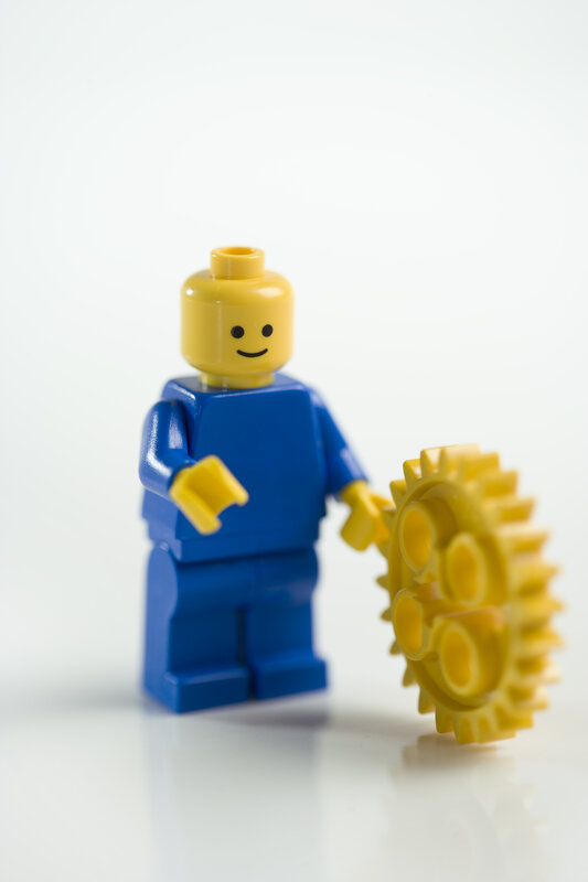 Lego minifigure with gear