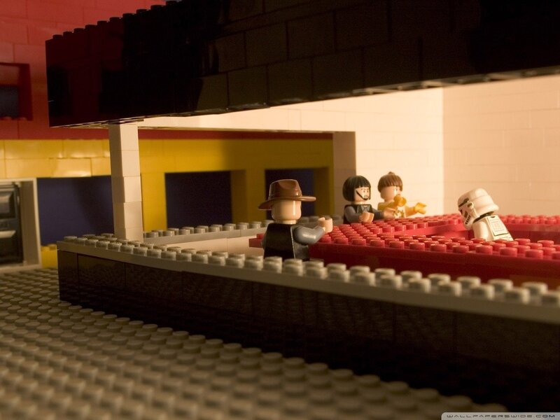 Lego minifigures in a diorama