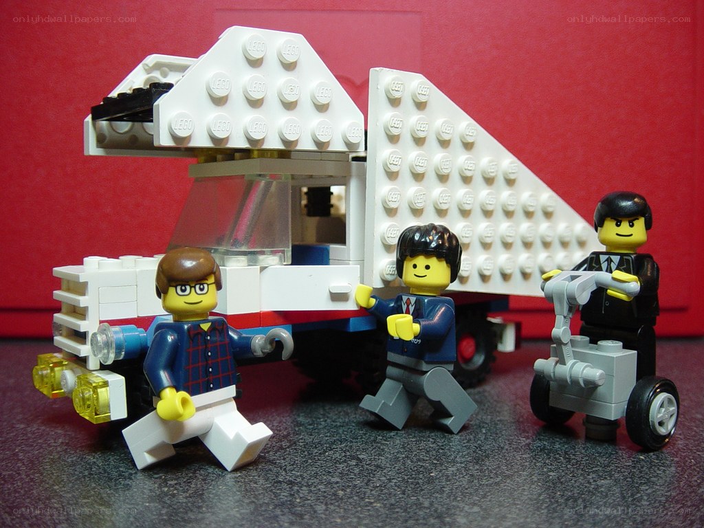 Lego minifigures with truck