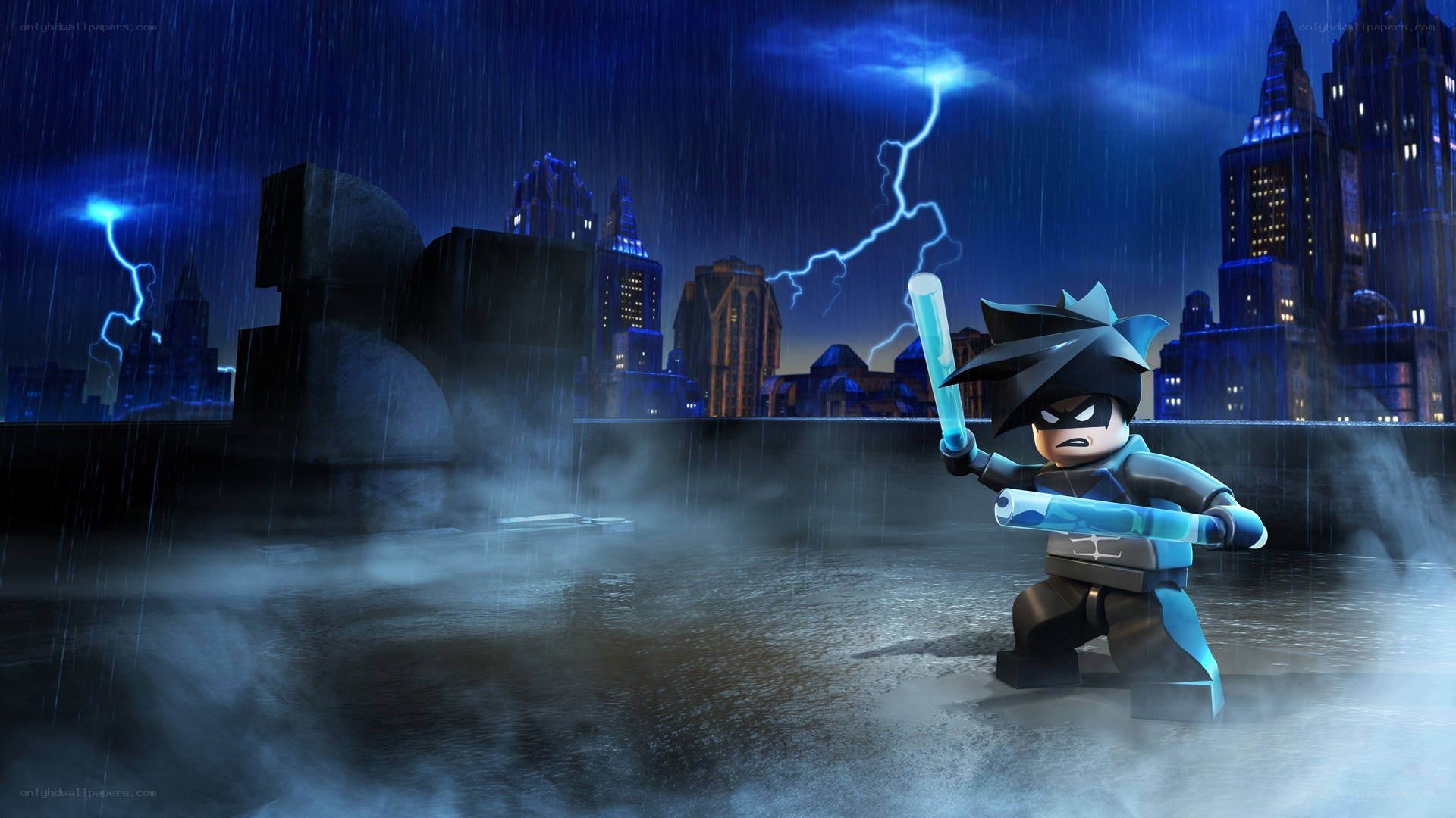 Lego Nightwing in storm