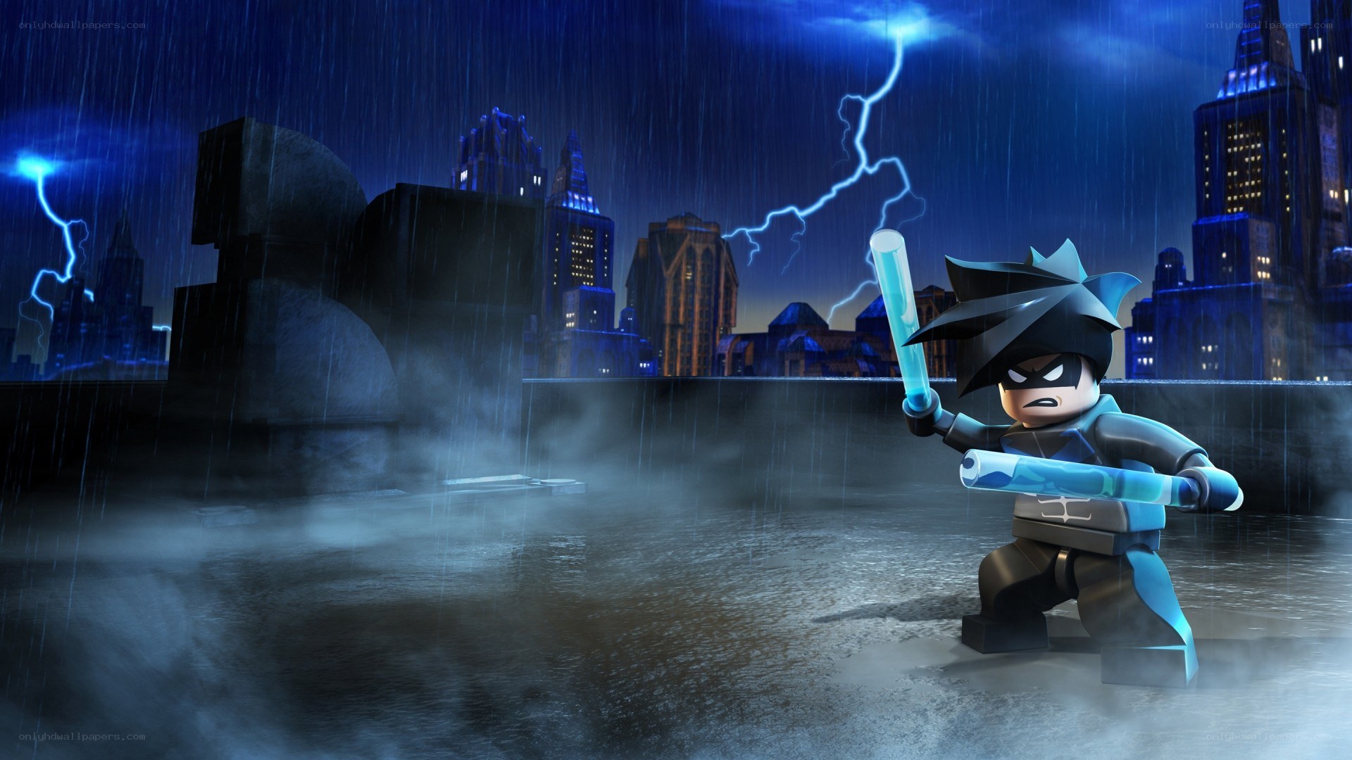 Lego Nightwing in storm