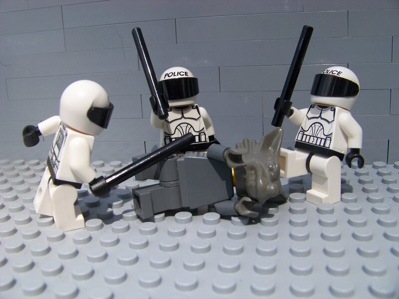 Lego police officers with batons