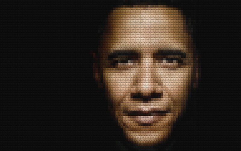 Lego portrait of Barack Obama