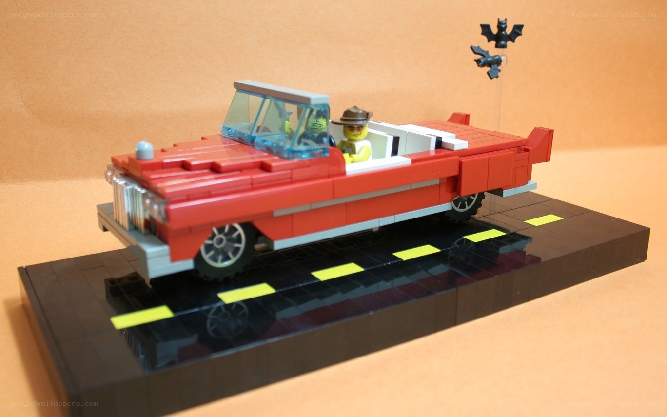 Lego red convertible car