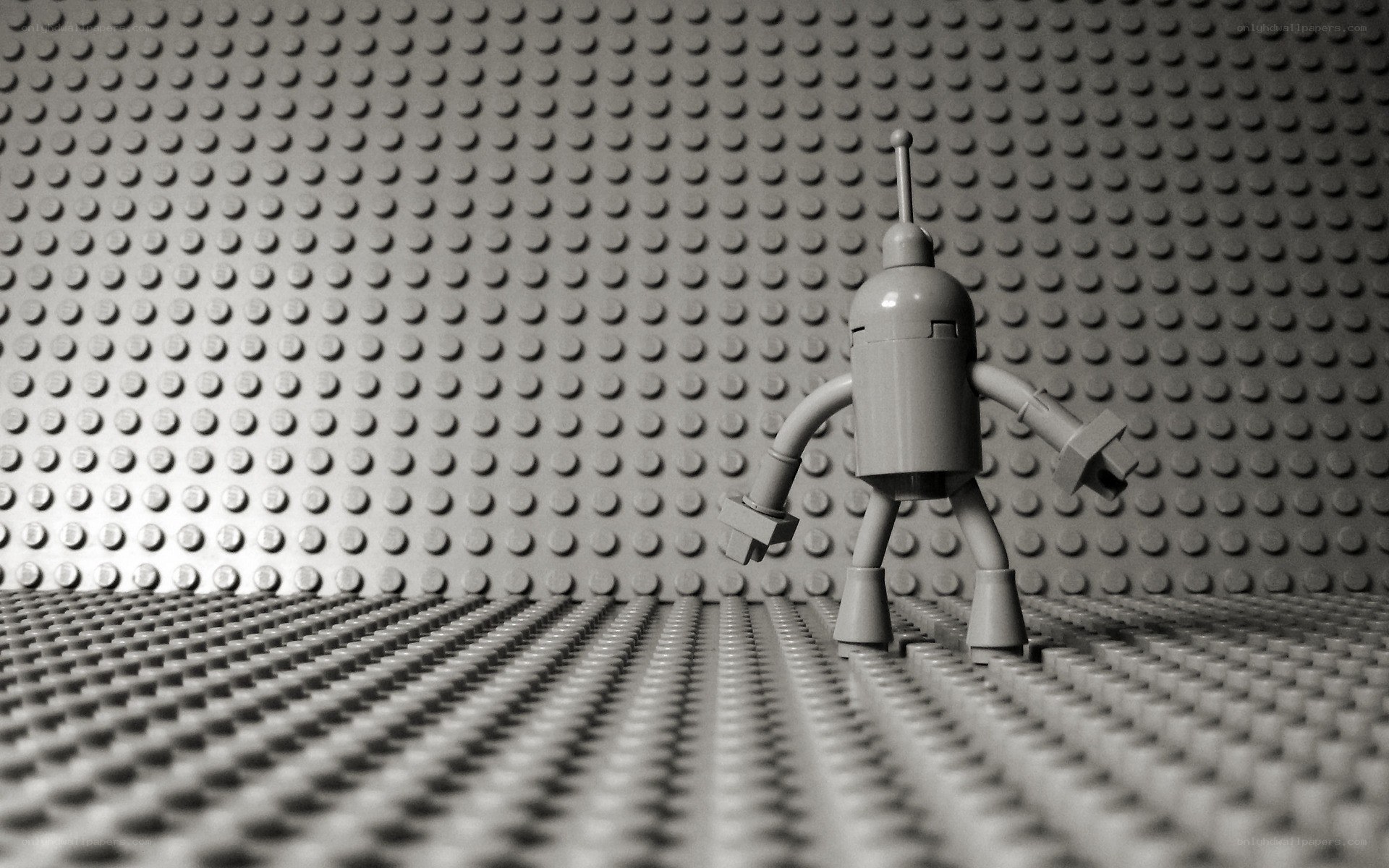 Lego robot on baseplate