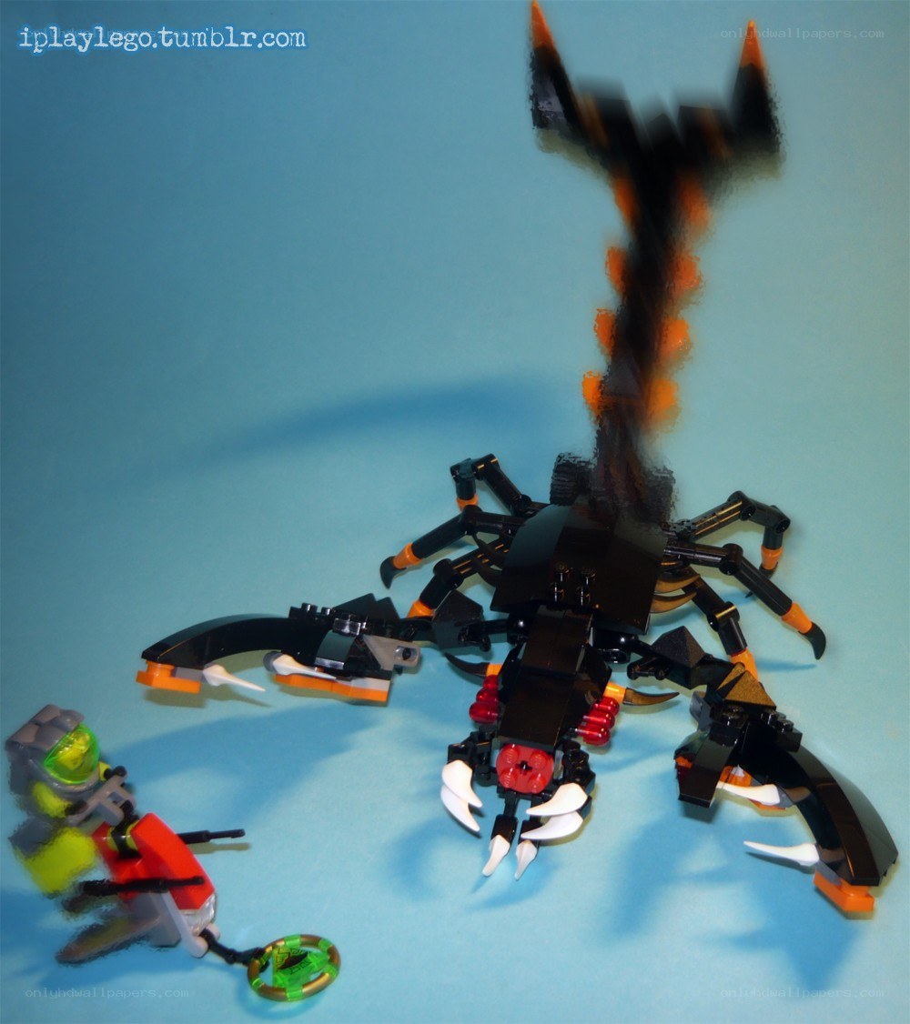 Lego scorpion and minifigure
