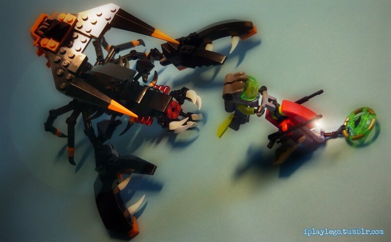 Lego scorpion battle scene