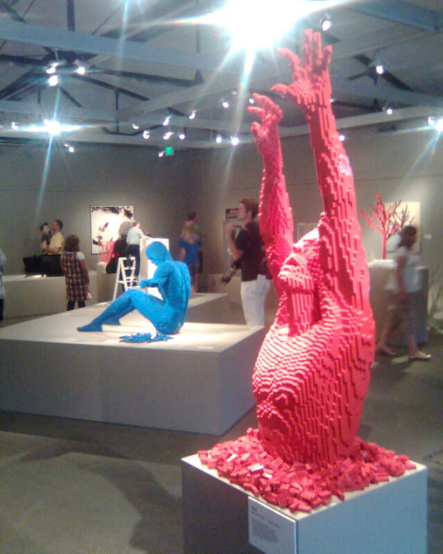 Lego sculptures at art gallery
