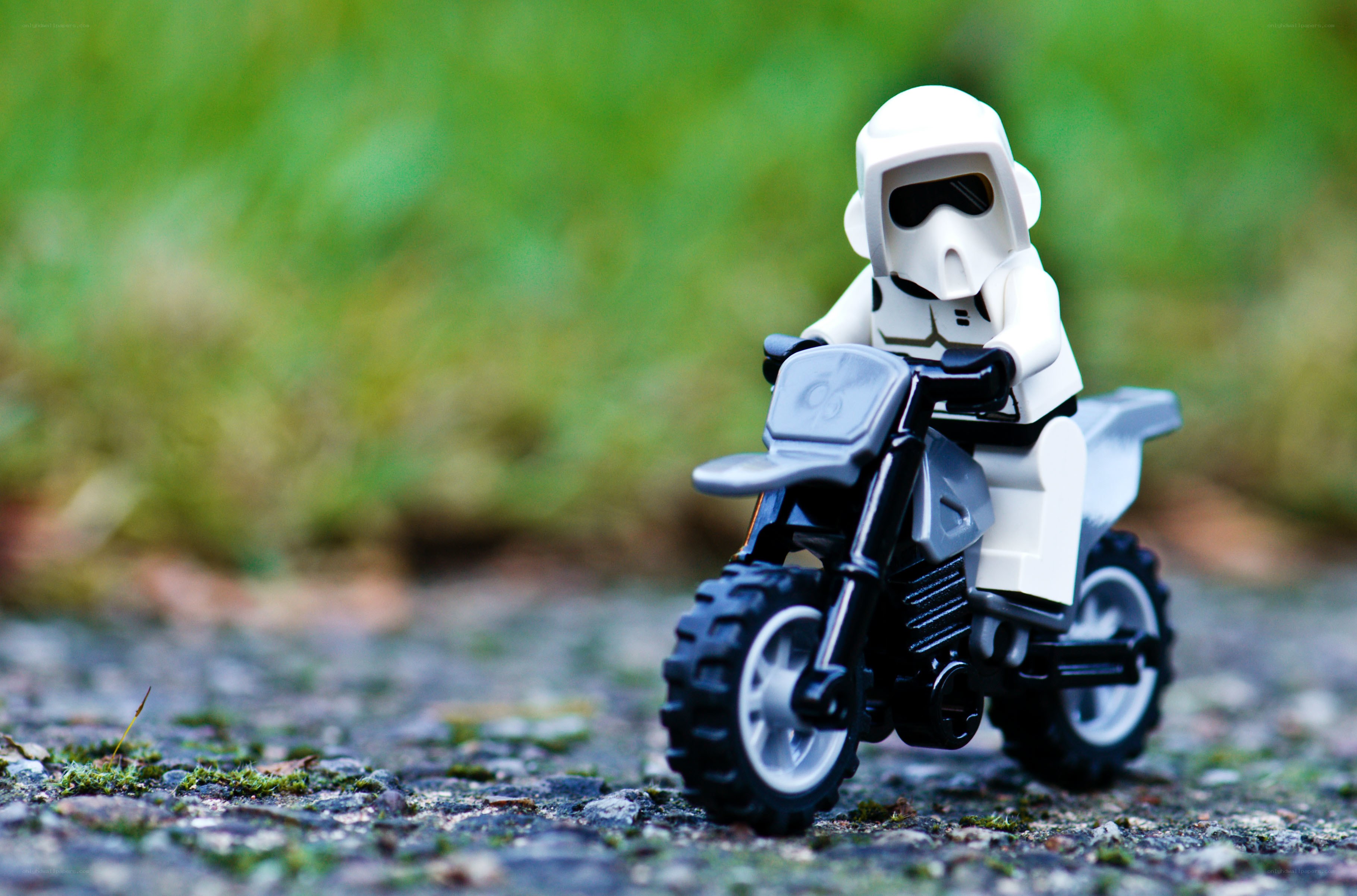 Lego snowtrooper on motorcycle