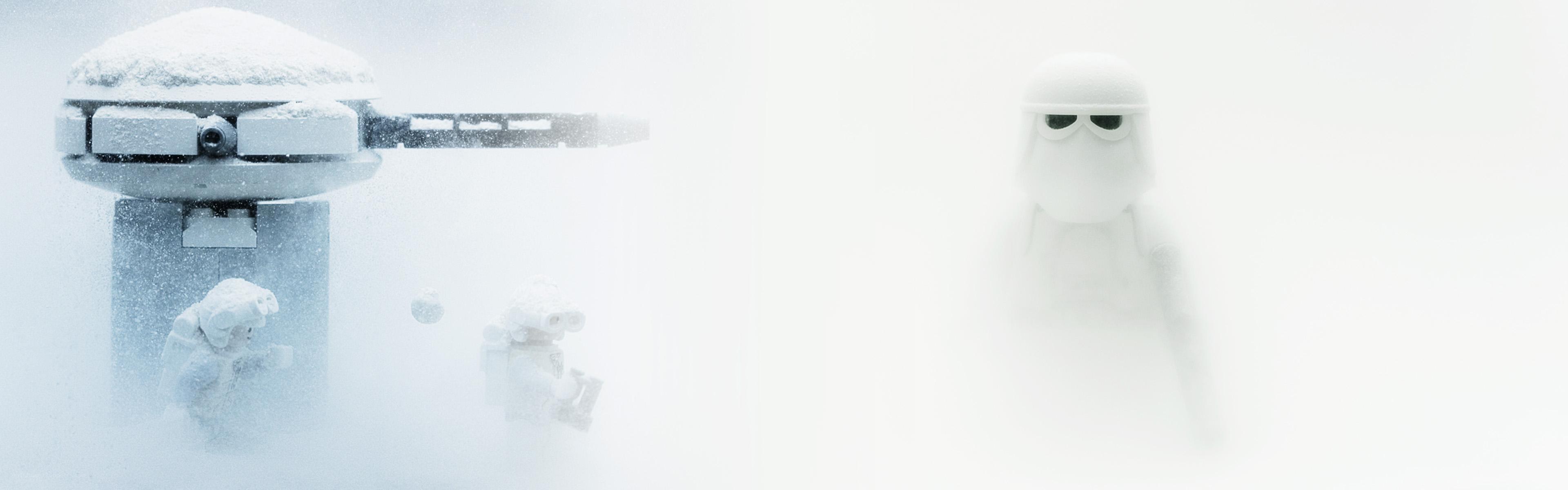 Lego snowtroopers in a blizzard