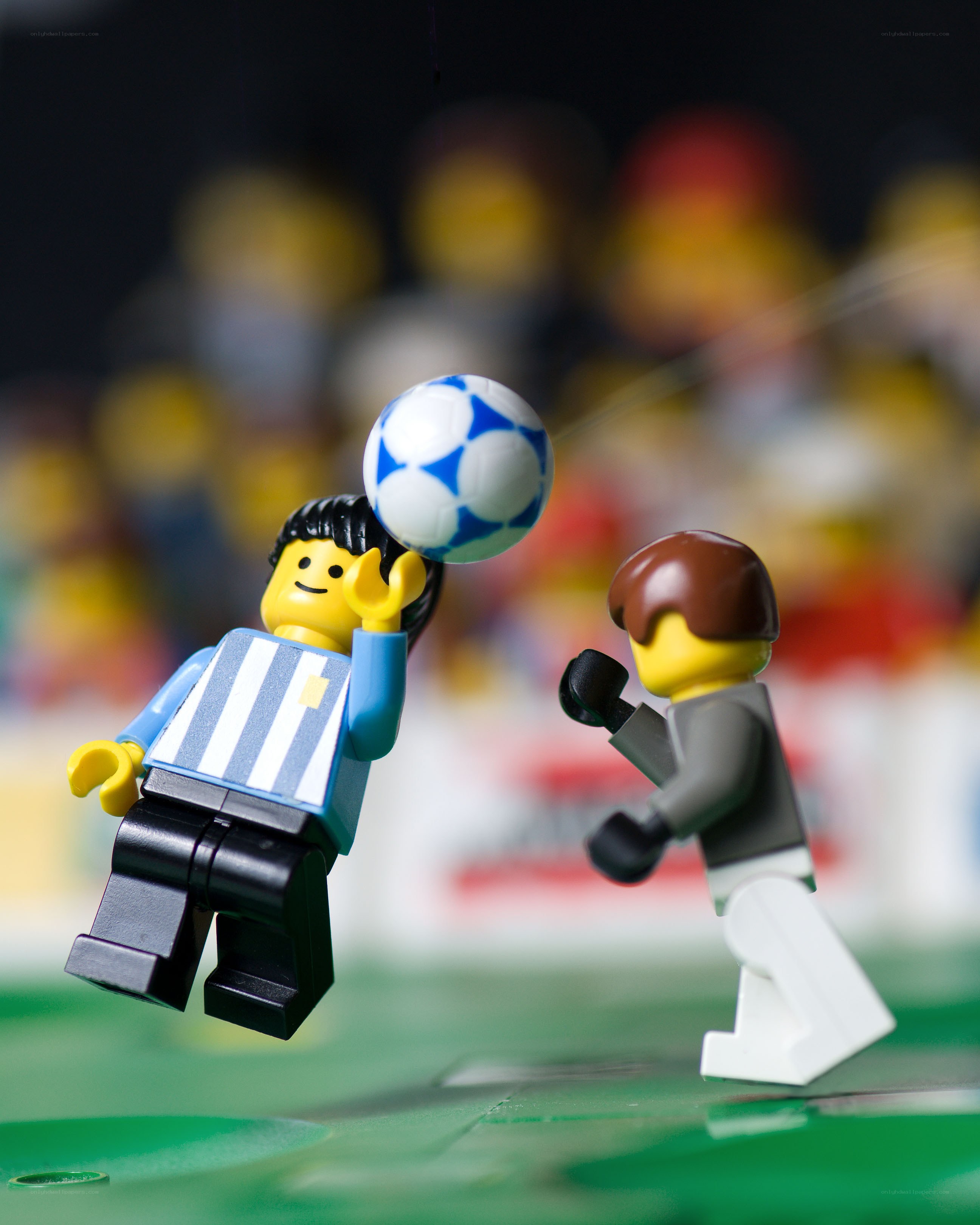 Lego soccer action scene