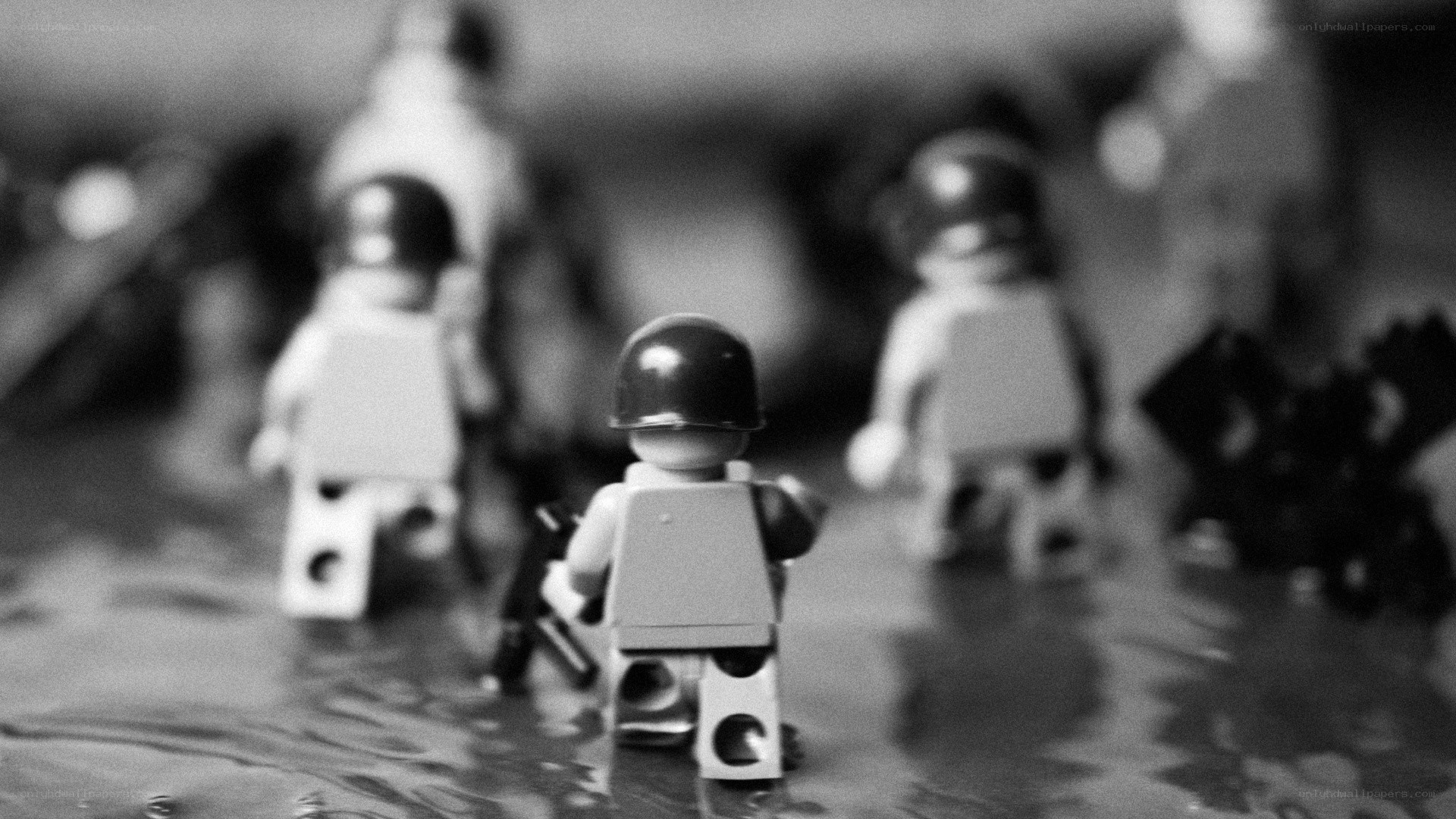 Lego soldiers in water