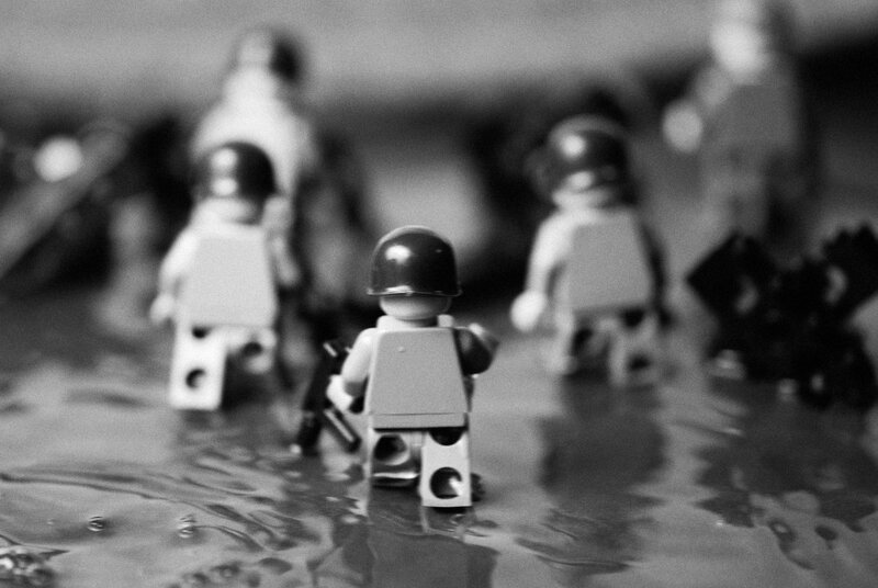 Lego soldiers in water