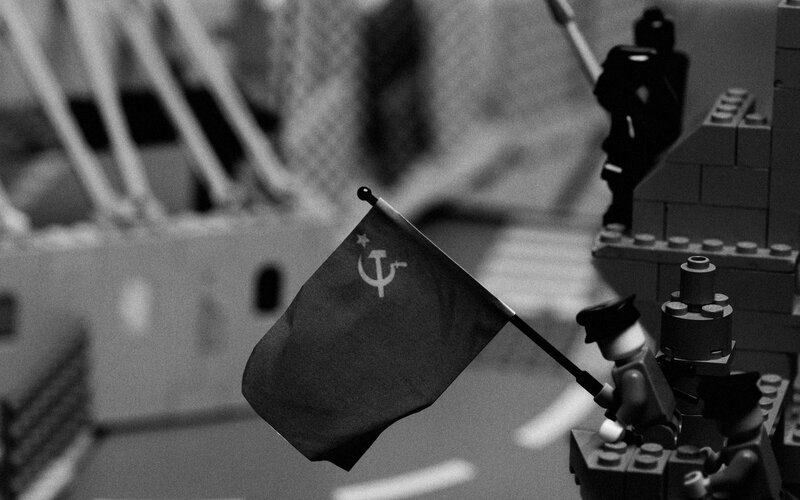 Lego Soviet flag display
