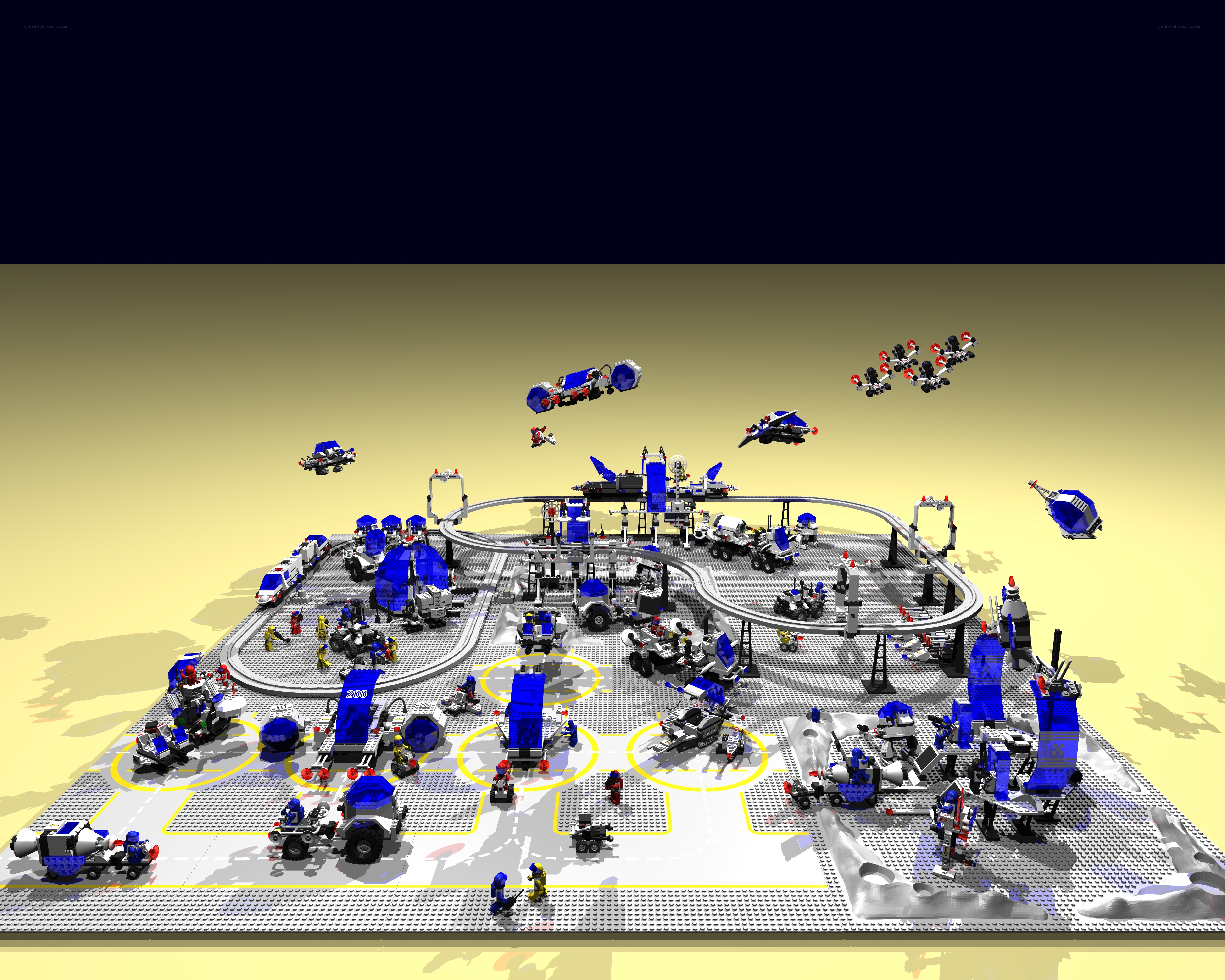 Lego space base scene