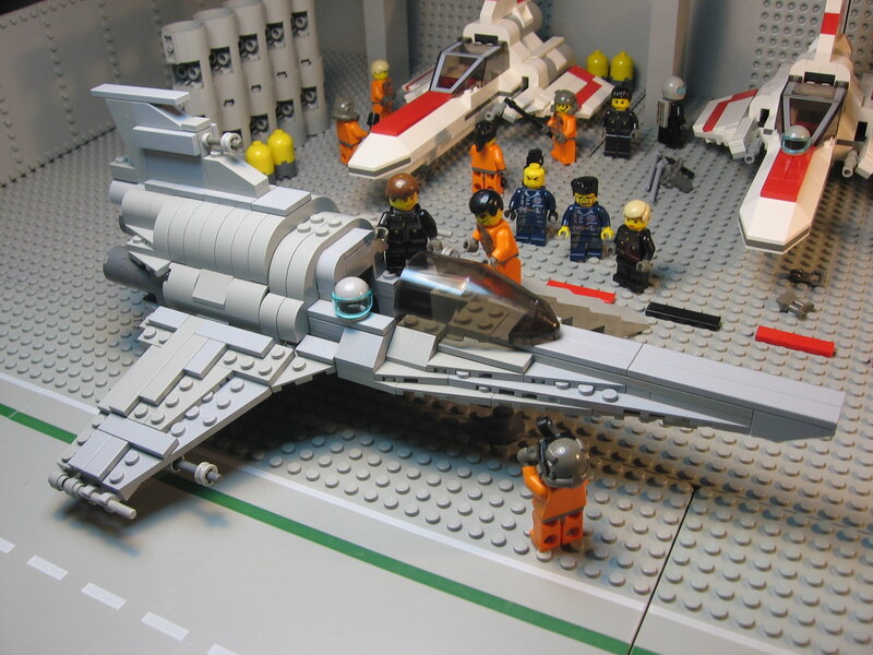 Lego starfighter hangar scene